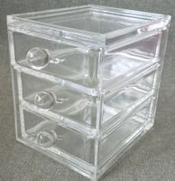 Schubladenbox Acryl transparent 3 Fächer