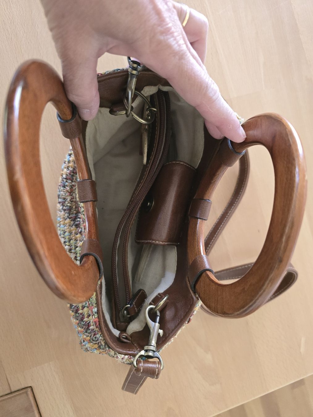 Taschen für Damen: Sac à main ROSETTI, anses bois, coloré – Neu (gemäss Beschreibung) aus BERN von froggyinternationale 2