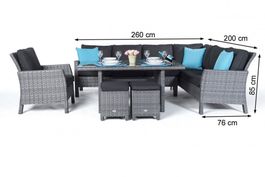 Rattan Lounge Dining Romeo mix grau
