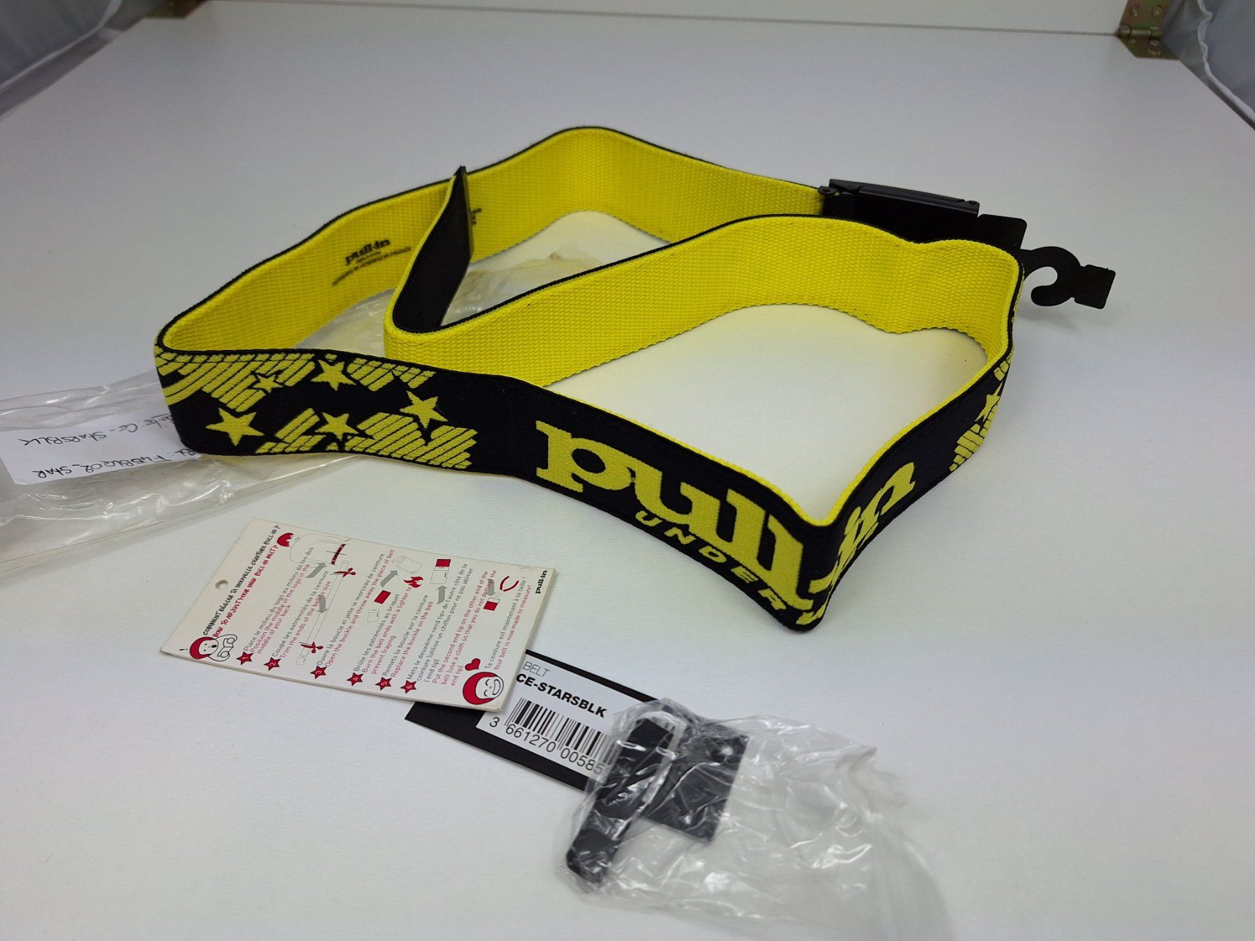 Cinture: PULL-IN Gürtel "Stars" schwarz gelb 110cm – Nuovo e nell'imballaggio originale da Seuzach venduto da VT-Collections1