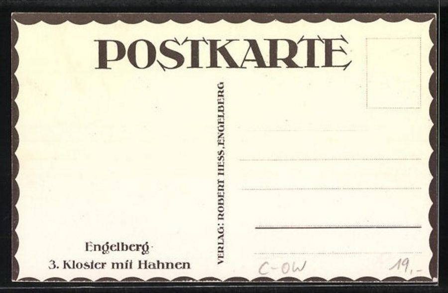 Cartoline postali: Engelberg, Kloster, Künstlerkarte – Usato da Frauenfeld venduto da POML 1