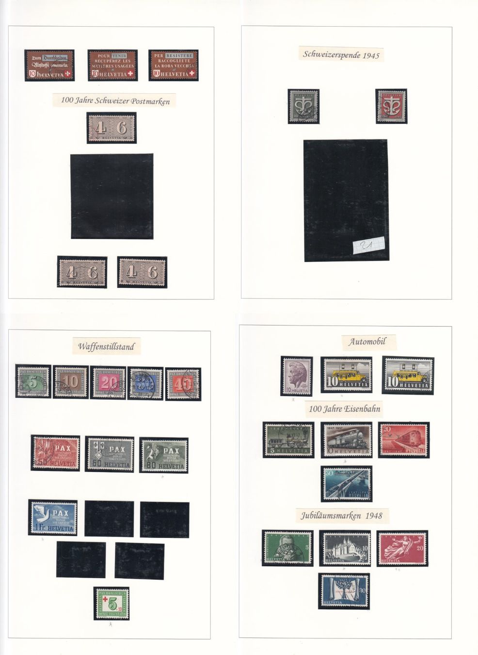 Tutti i francobolli: CH 1900 - 1953 Teilsammlung – Usato da Bürglen TG venduto da StampGraf 6