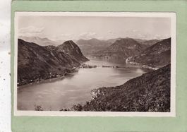 Lago di Lugano e ponte di Melide visti da Serpiano