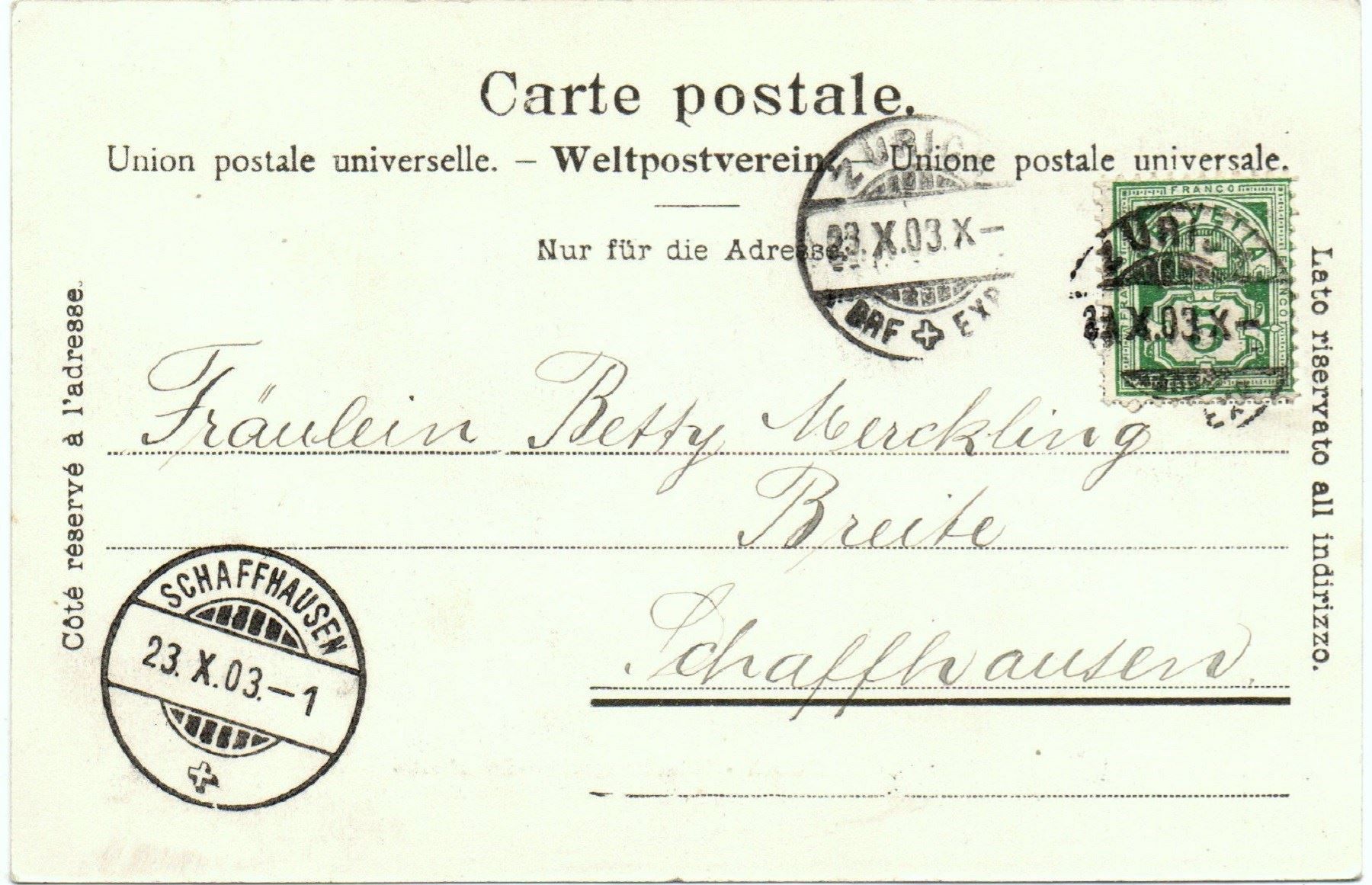 Cartoline postali: ZÜRICH Hirschengraben-Schulhaus – Usato da Jona venduto da philajona 1