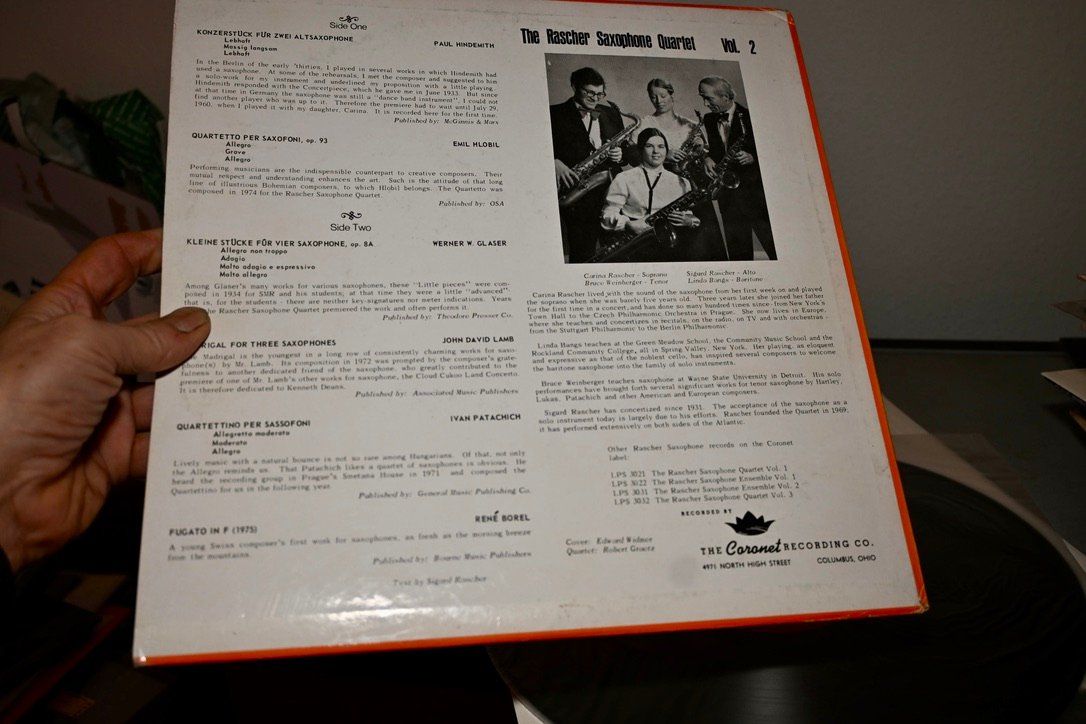 Dischi in vinile: The Rascher Saxophone Quartet - Volume Two US 75 VG+ /Mint- – Usato da Pfaffhausen venduto da mono_rec 5