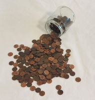 1 Glas mit ca. 950 Gramm 1 Rappen Stücke