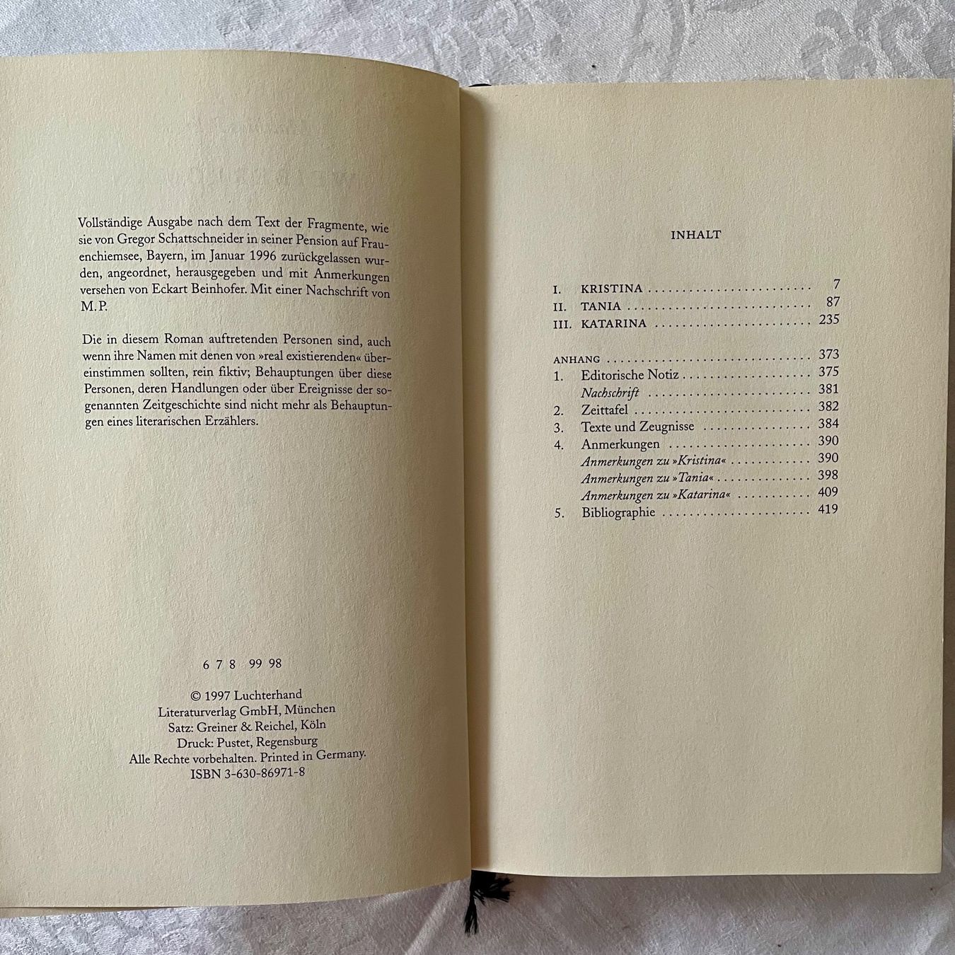 Libri: Weiber - Roman von Matthias Politycki – Usato da Liestal venduto da Coutellerie 2