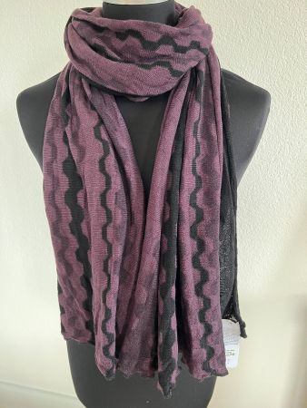 Colora Schal, 100% Wolle, D.Lila/Schwarz, NEU