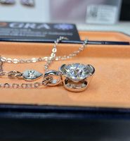 Collier argent avec diamant de moissanite de 2 ct certifié