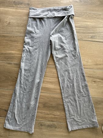Yoga Pants grey wide leg fold over waist size M used