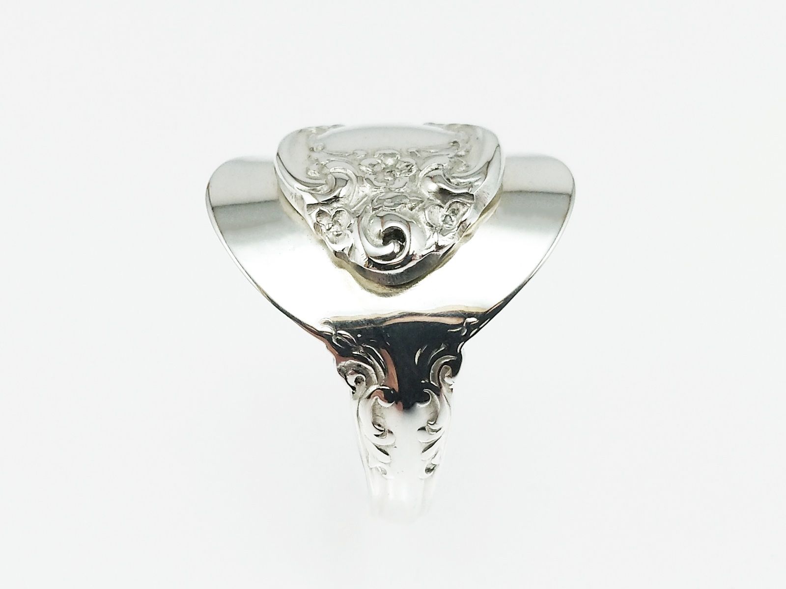 Anelli: kleiner Silber Löffelring mit Blumen-Design im Jugendstil – Nuovo e nell'imballaggio originale da Meilen venduto da Byrd-bijoux 2