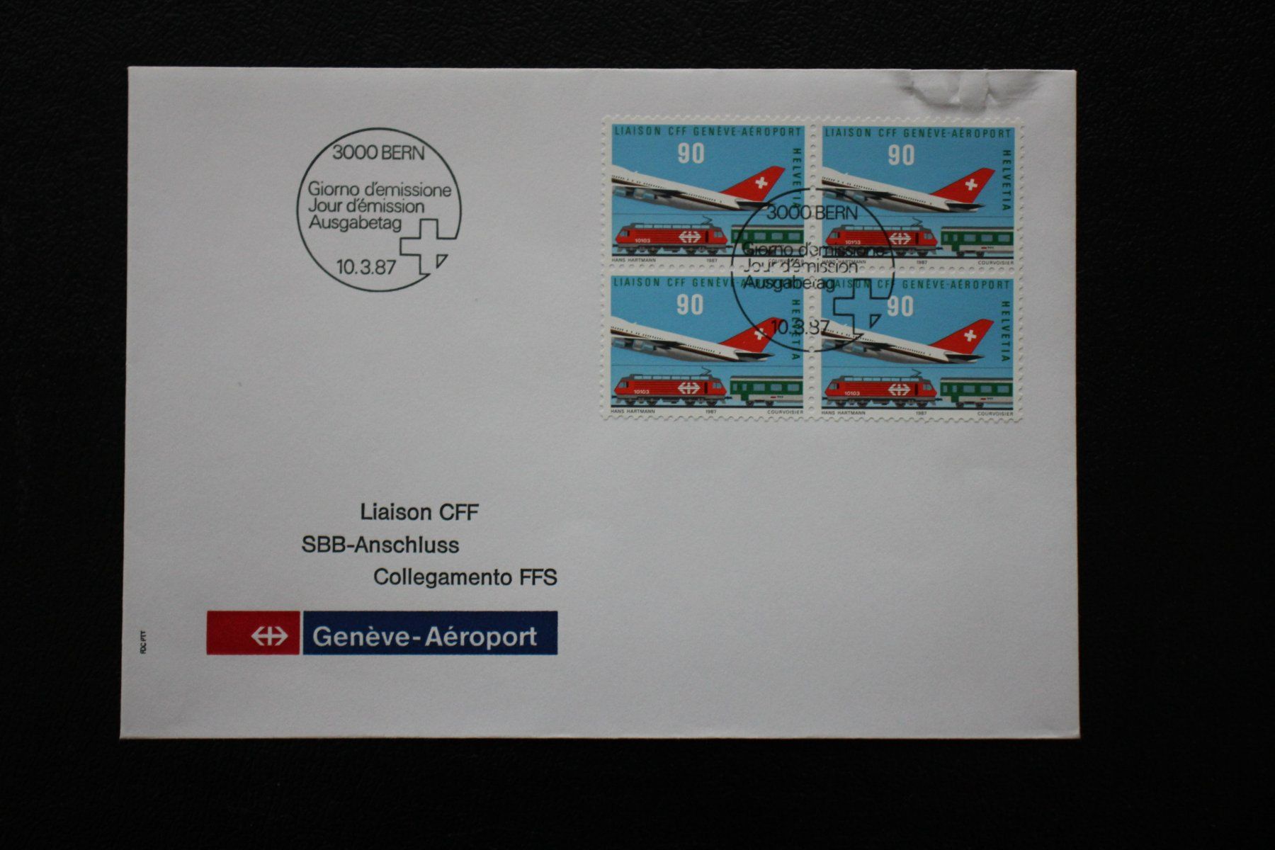 Alle Briefmarken: Couvert 1. Jour d'émission 10.3.87 SBB CFF FFS – Gebraucht aus Wiedlisbach von han_n6ff