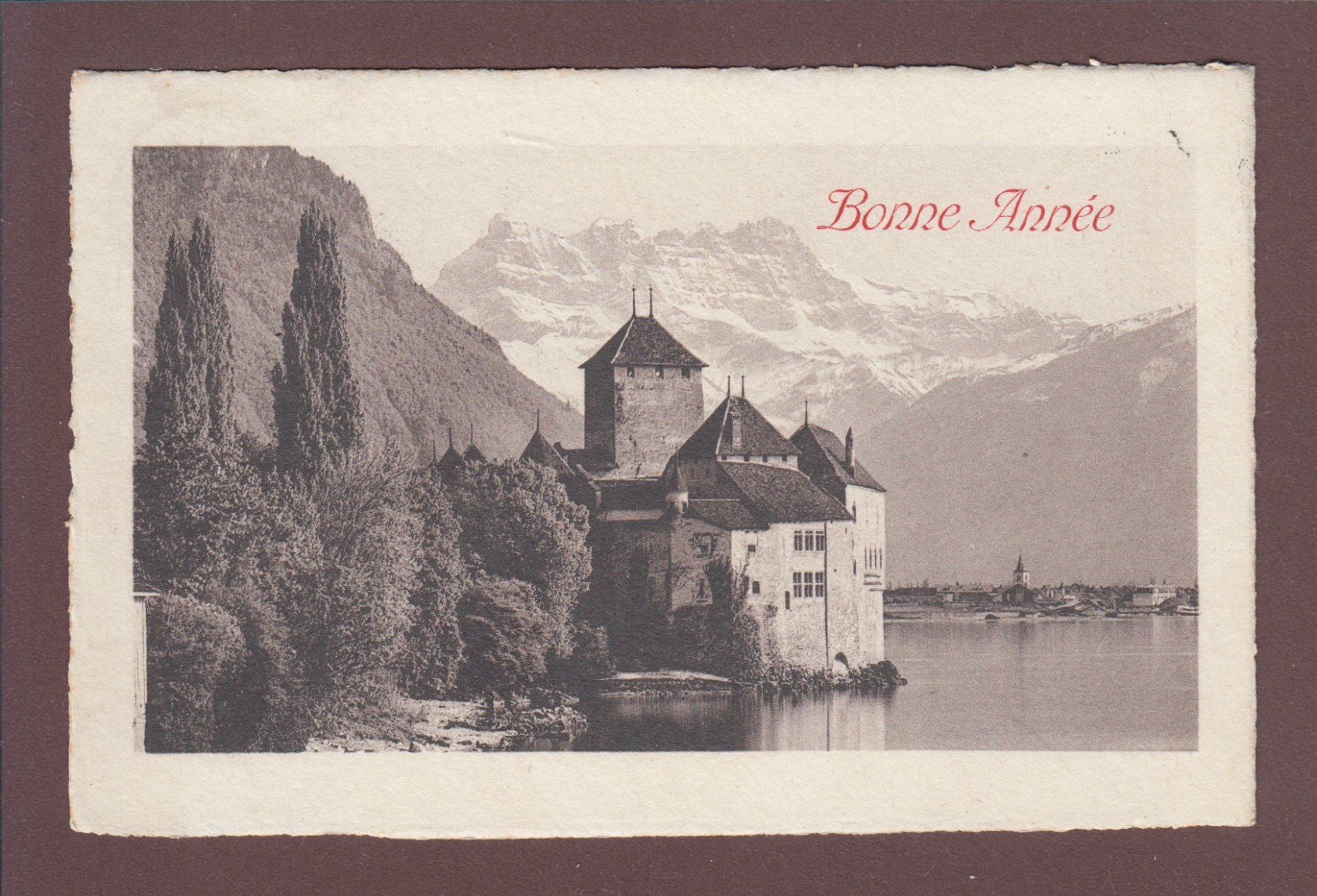 Cartoline postali: Château de CHILLON - Bonne Année - 1910 – Usato da Pully venduto da nicecards