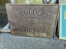 Antikes Chocolat Sprüngli Zürich Blechschild