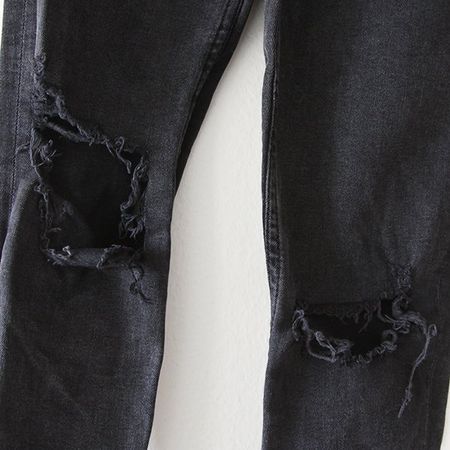 DESTROYED SKINNY 36 | High Waist Denim Jeans mit Löcher