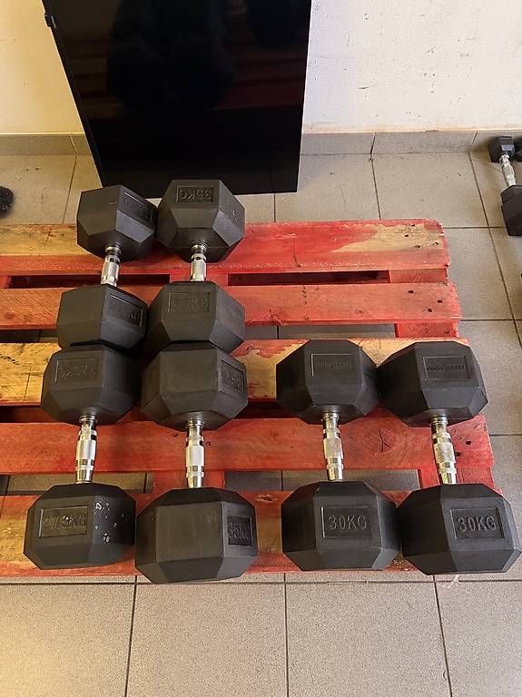 Manubri & Pesi: Hantelset (Dumbbells) + Ablage – Usato da Oberbuchsiten venduto da DoppioEspresso 2