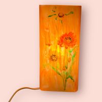 Vintage Orange Floral hand painted lamp