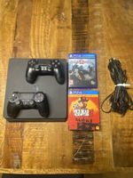 Playstation 4 Slim, 2 Controller + 2 Games, top Zustand