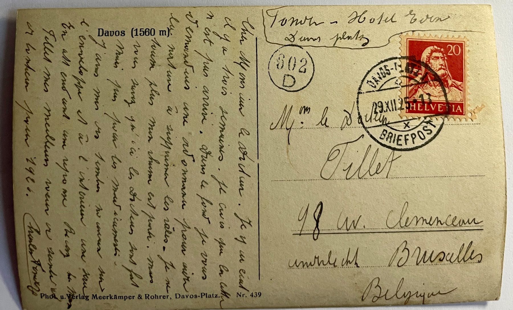 Ansichtskarten: DAVOS - 1925 – Gebraucht aus Lutry von Ediego 1