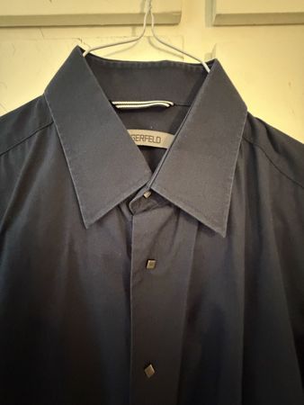 Camicia uomo Karl Lagerfeld blu taglia 39 102 cotone ottime