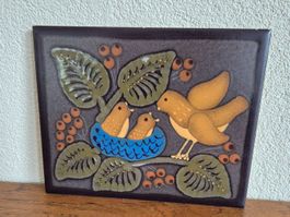 Deco Vintage oiseau céramique  sous-plat années 1970