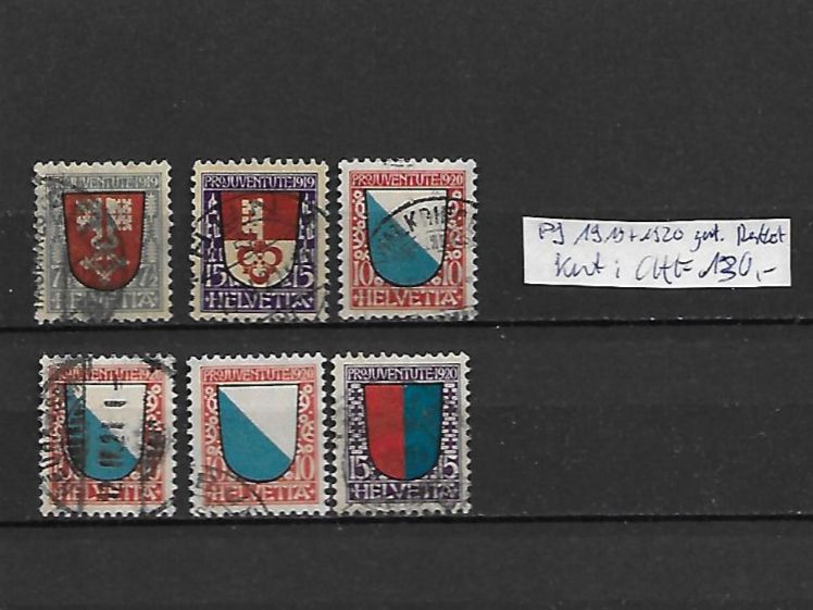 Tutti i francobolli: PJ 1919 + 1920 gest. Restlot Kat: CHF 130.- – Usato da Basel venduto da Ilp