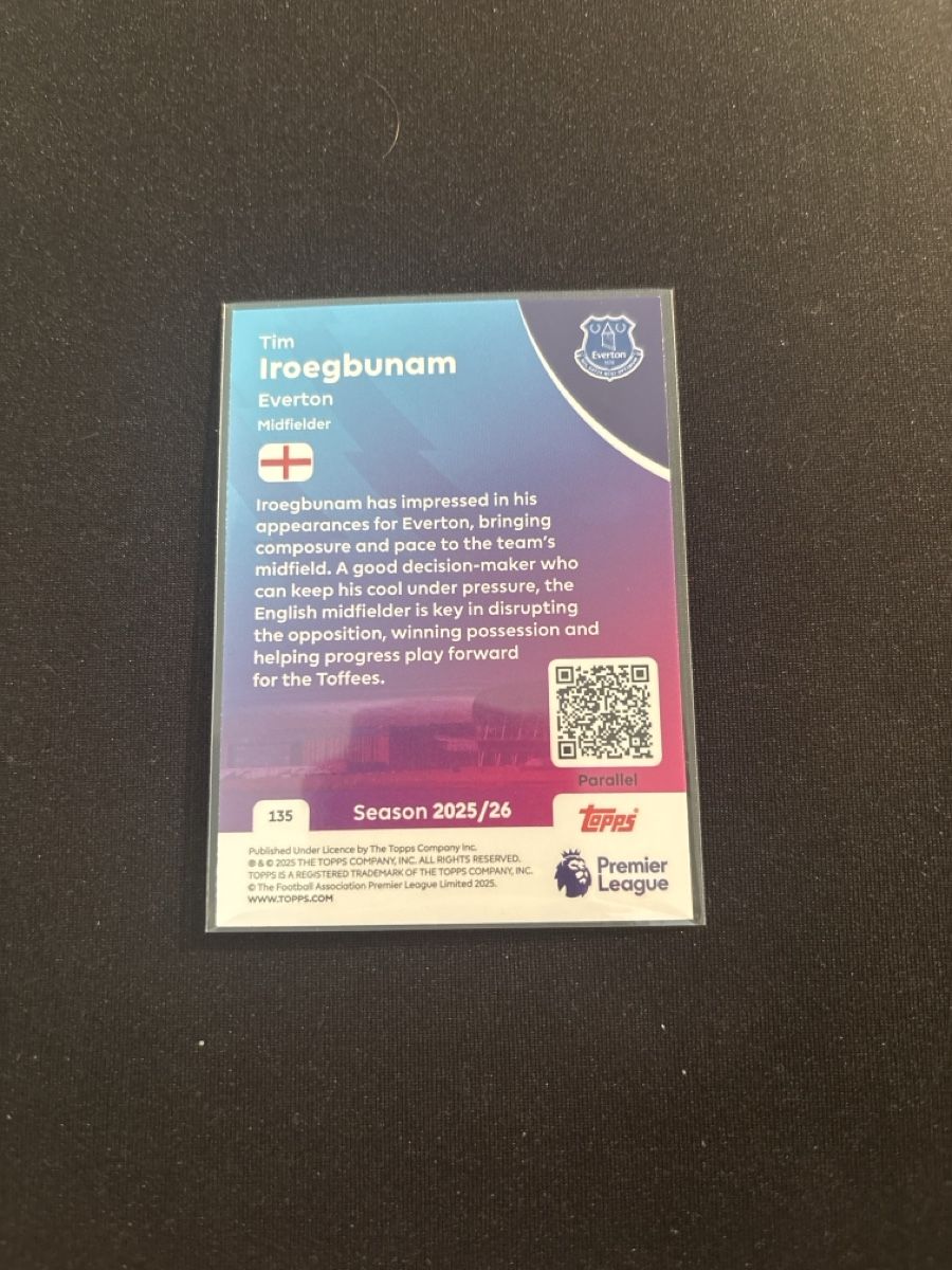Topps Carte collezionabili: Tim Iroegbunam - Topps  - Everton - Premier League – Usato da Kaiseraugst venduto da Baum_12 1