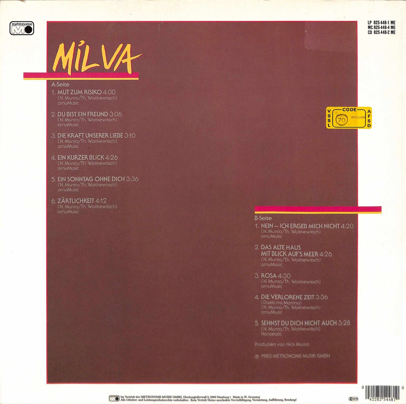 Dischi in vinile: LP Milva - Mut zum Risiko – Usato da Trimmis venduto da Beax72 1