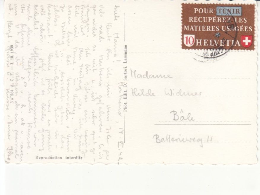 Cartoline postali: Chillon 1942 – Usato da Bürglen TG venduto da StampGraf 1