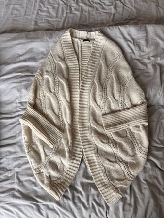 Gilet maille torsadée Yes or No blanc taille S/M