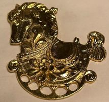 Christbaumschmuck Schaukelpferd Zinn vergoldet