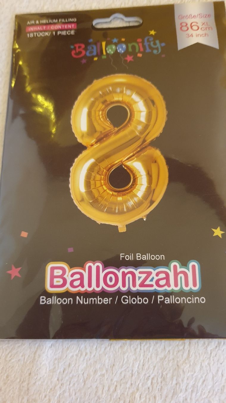Tutte le decorazioni: 2 x Zahlenballon gold 8 0 – Nuovo e nell'imballaggio originale da Wil SG venduto da Glitter 1