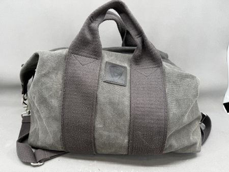 Strellson🇨🇭Reisetasche Stoff grau Canvas mit Leder-Patch