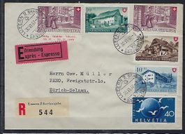 1949 Einschreibe Brief Luzern 30.VI.49 gestempelt  15274