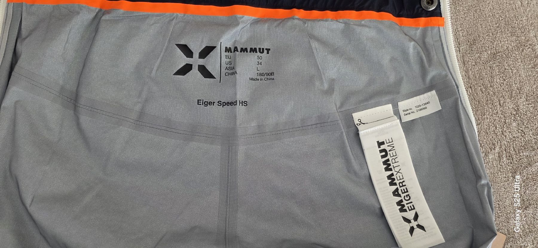 Mammut Hosen: Mammut Regenhose Eiger Speed HS – Neu und originalverpackt aus Buchs SG von MATGEOMAR 1