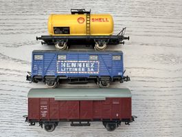 Lima 3x Güterwagen Henniez Shell