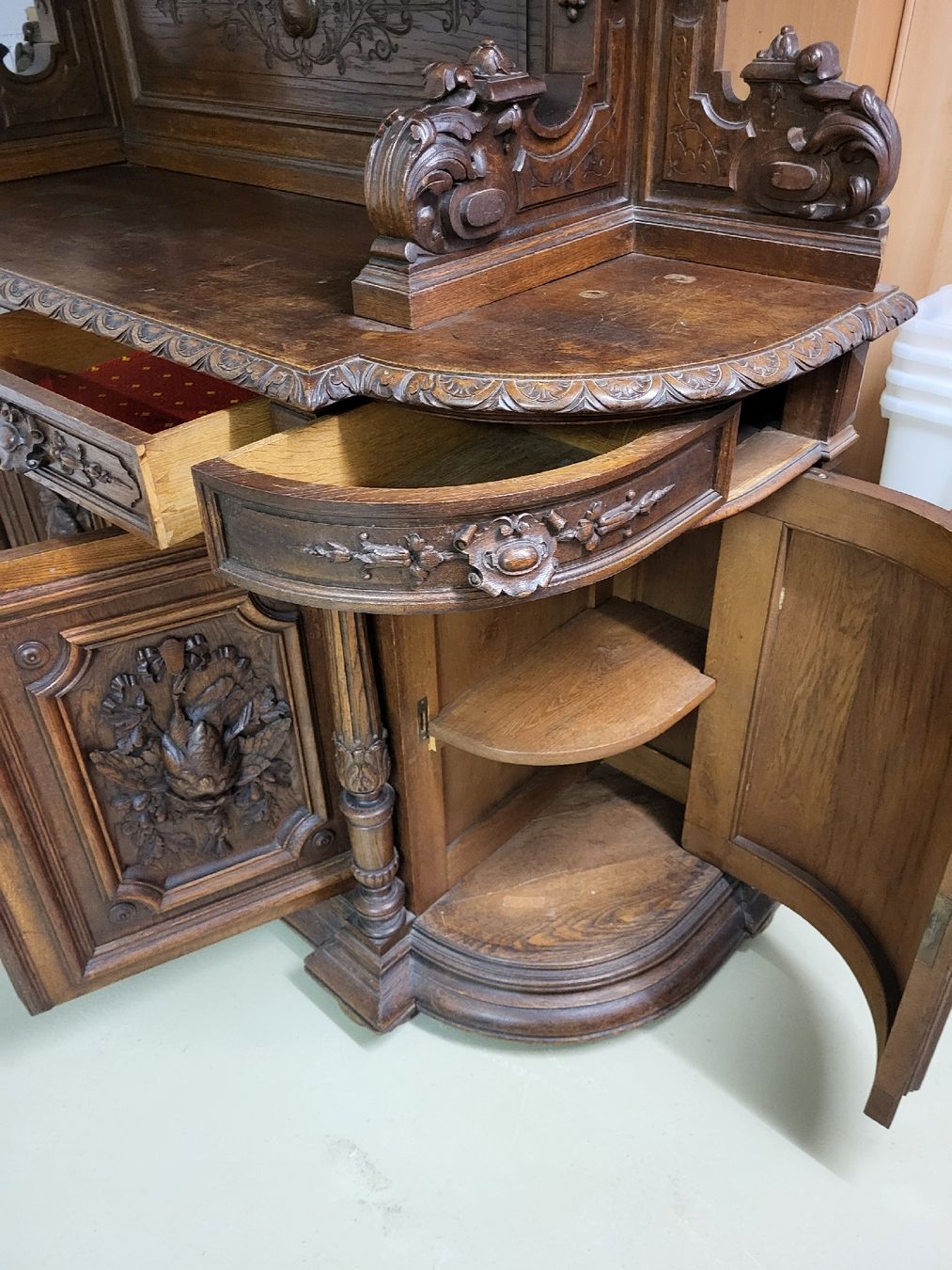 Credenze: Antikes Eichenbuffet Schrank mit Schnitzereien Holz – Usato da Rombach venduto da tine1111 6