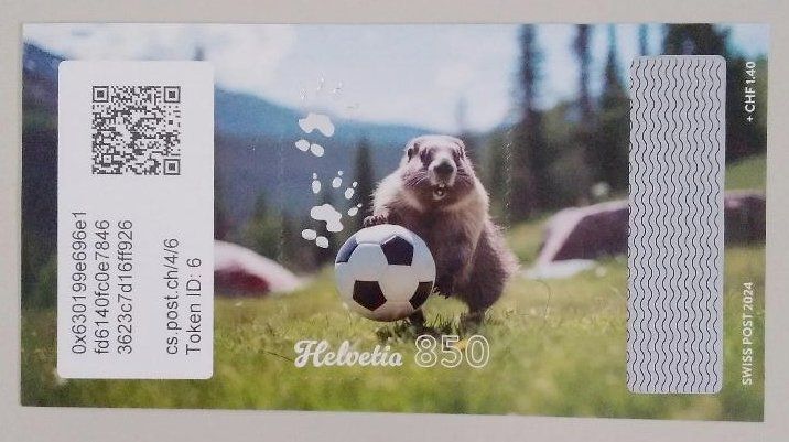 Tutti i francobolli: Swiss Crypto Stamp 4.0 ID 6 "Fussball" mit NFT – Usato da Basel venduto da TokenID1