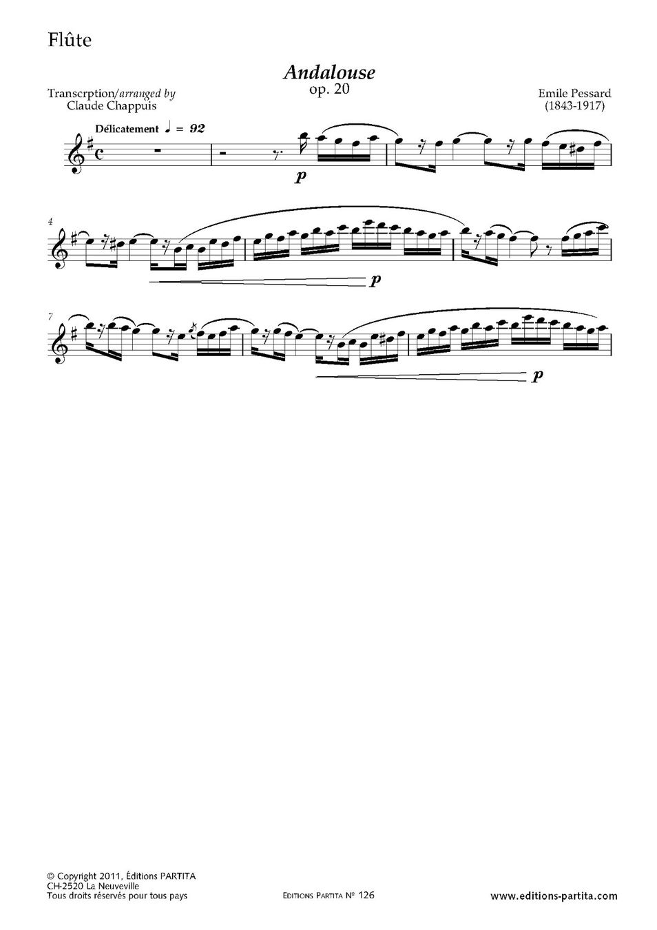 Bücher: E. PESSARD – Andalouse op. 20 – Neu und originalverpackt aus St-Blaise von partita-ch 3