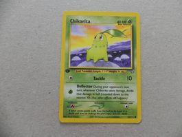 Pokémon Sammelkarte Chikorita 1995-2000  HP Engl.1. Edition