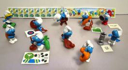 SÉRIE 10 KINDER FIGURINES SCHTROUMPF MONTABLE 2001 + 10 BPZ