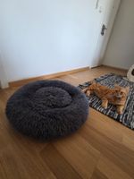2er-Set Flauschige Katzenbetten (Donut-Form) – Dunkelgrau