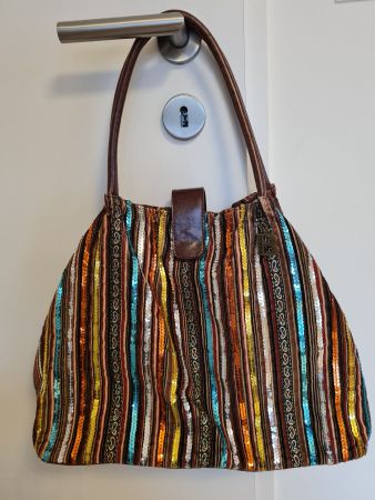 TASCHE SHOPPER SCHULTERTASCHE SAMT PAILLETTEN