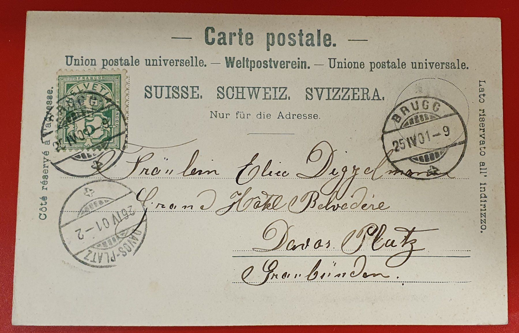 Cartoline postali: Gruss aus Brugg 1901 – Usato da Kreuzlingen venduto da Rschweiz1 1