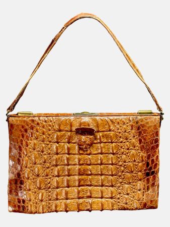 Sac à main à bandoulière en authentique peau de crocodile
