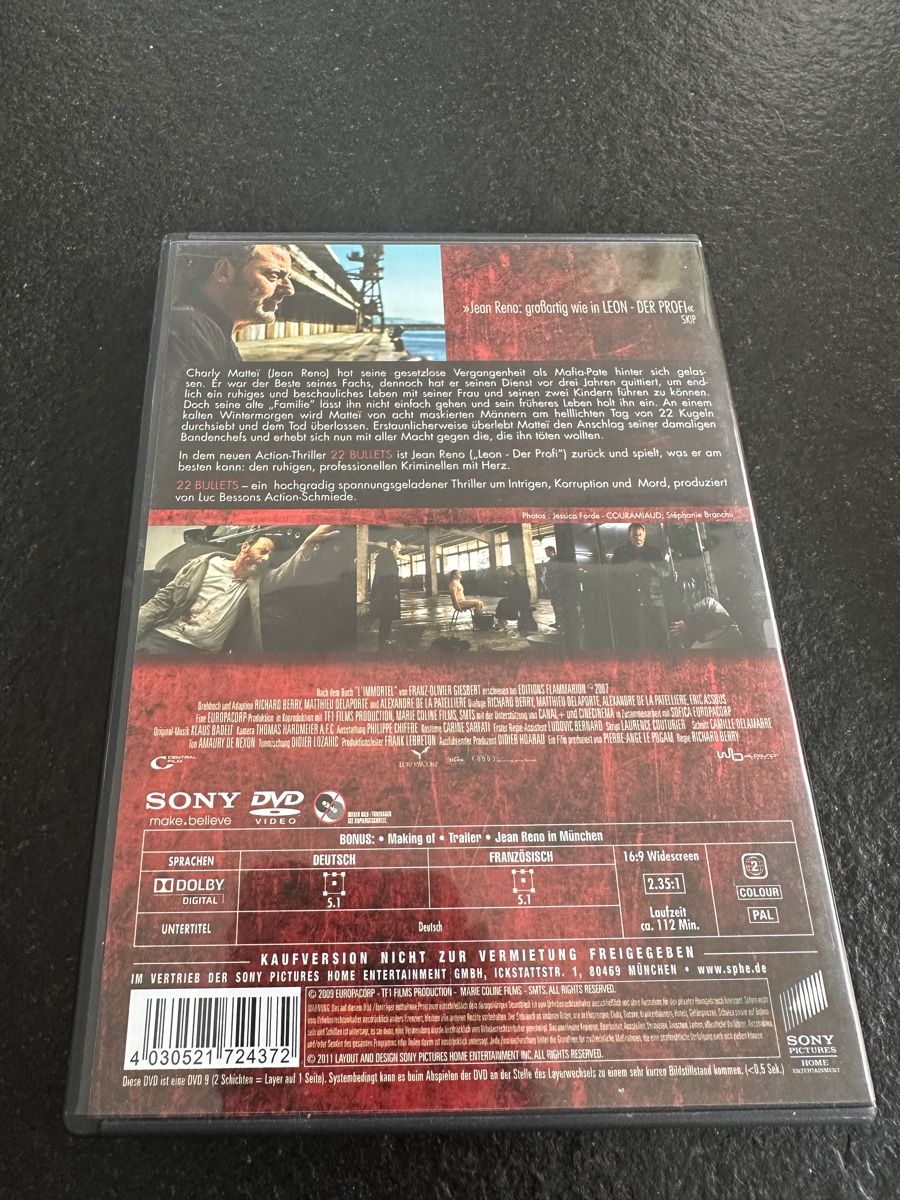 Tutti i DVDs: 22 Bullets - DVD – Usato da Flüelen venduto da sas_pl7j 1