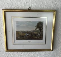 Gerahmter Kunstdruck „Bern 1830“ ,Landschaft, Goldrahmen