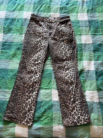 Ganni Leopard Betzy Cropped Jeans