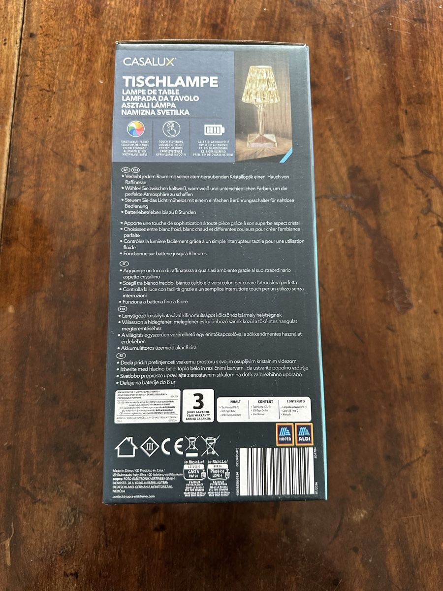Lampen: Tischlampe kabellos Kartell Style – Neu und originalverpackt aus Oberaegeri von r.gruyters 5
