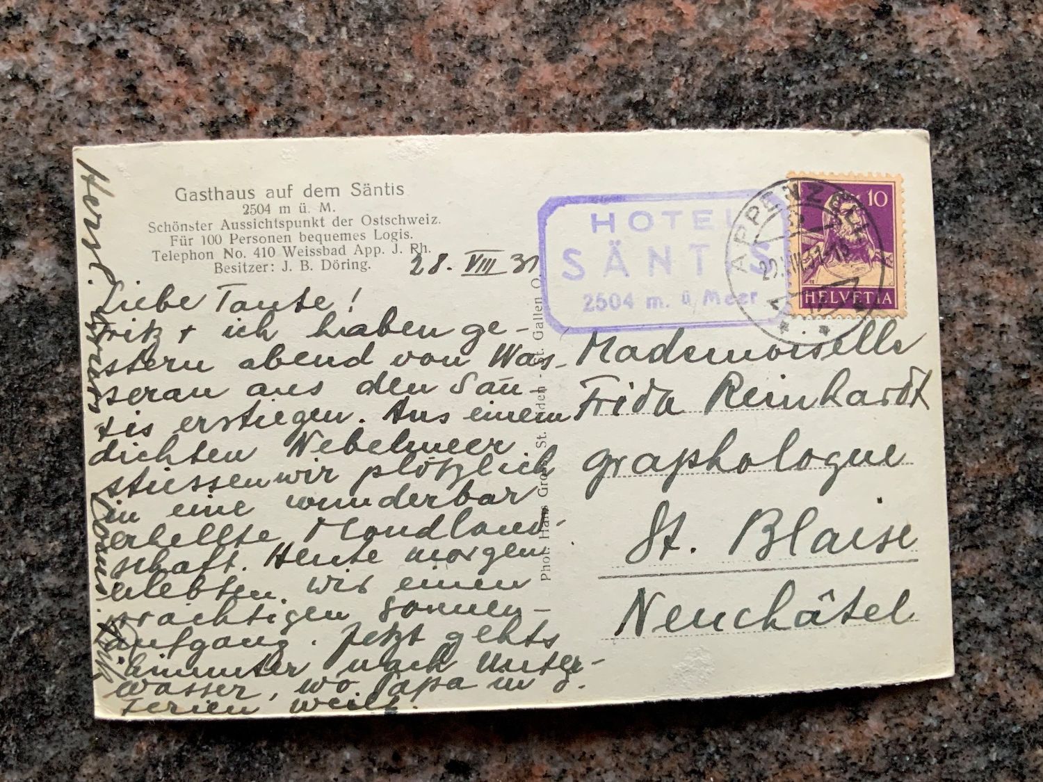 Cartoline postali: Ansichtskarte, Blick vom Säntis, gelaufen 1931 – Usato da Vellerat venduto da joromaur 1